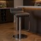 Homeroots Black and Silver Faux Leather and Steel Adjustable Height Swivel Bar Chair 572081 - alternate 5