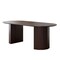 Homeroots 79" Walnut Wood Double Pedestal Base Oval Dining Table 720666 - alternate 1