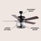 Jonathan Y Braxton 52" 4-Light Farmhouse Industrial Iron Drum Shade LED Ceiling Fan With Remote, Black/Clear JYL9620A - alternate 5