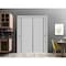 Sartodoors Sliding Closet Bypass Doors, Planum 0016 Matte Grey and Aluminum Strips, Sturdy Rails Moldings Trim PLANUM0016DBD-GRE-64 - alternate 1