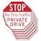Signmission Stop No Thru Traffic Private Drive, 6 inch X 6 inch, Vinyl Decal, 5PK OC-D-5PACK-6-223 - alternate 1
