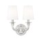 Z-Lite Katerina 2 Light Wall Sconce, Brushed Nickel/White, 11.5 In W 1950-2S-BN - alternate 5