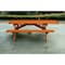 Homeroots 94" Redwood Solid Wood Outdoor Picnic Table with Umbrella Hole 525024 - alternate 1