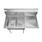 Koolmore 2 Compartment Stainless Steel NSF Commercial Kitchen Prep & Utility Sink with Drainboard SB121610-16R3 - alternate 5