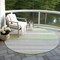 Homeroots 8' Mint Green Pink And Blue Round Striped Washable Indoor Outdoor Area Rug 597339 - alternate 5