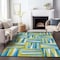 Homeroots 8' X 10' Teal Blue Green And Ivory Geometric Washable Indoor Outdoor Area Rug 598307 - alternate 2