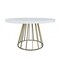 Homeroots 51" White And Brass Rounded Concrete And Iron Dining Table 486035 - alternate 1