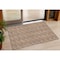 Homeroots 3' X 5' Copper And Beige Geometric Washable Indoor Outdoor Area Rug 595025 - alternate 1