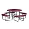 Leisure Craft Round Portable Picnic Table, Burgundy, 46 in L T46ROP-BURGUNDY - alternate 1