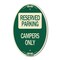 Signmission Campers Only, 12 Inch X 18 Inch Architectural Oval, Heavy Gauge Aluminum A-OV-G-1218-24289 - alternate 1