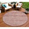 Homeroots 8' Blush And Mauve Round Medallion Washable Indoor Outdoor Area Rug 616102 - alternate 1