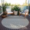 Homeroots 8' White And Black Round Chevron Washable Indoor Outdoor Area Rug 612300 - alternate 5
