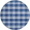 Homeroots 8' Navy Blue And Ivory Round Plaid Washable Indoor Outdoor Area Rug 595501 - alternate 5