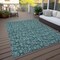Homeroots 8' X 10' Teal Blue Aqua And Ivory Floral Washable Indoor Outdoor Area Rug 581927 - alternate 2