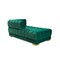 Homeroots Green Velvet U Shaped Three Piece Sofa and Chaise Sectional With Toss Pillows 643887 - alternate 3