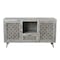 Homeroots 55in Gray Solid Wood Cabinet Enclosed Storage Worn TV Stand 488848 - alternate 1