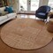 Homeroots 8' Brown And Beige Round Geometric Washable Indoor Outdoor Area Rug 596964 - alternate 4