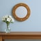 Homeroots 11" Brown Solid Wood Round Accent Mirror 476685 - alternate 3