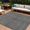 Homeroots 8' X 10' Gray And Silver Striped Washable Indoor Outdoor Area Rug 615052 - alternate 1
