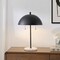Jonathan Y Ella 20.7" Dome Metal with Marble Base LED Table Lamp, Black/White JYL1071B - alternate 4