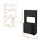 Homeroots 28" Black Wall mounted Accent Cabinet With Nine Shelves And Three Drawers 546375 - alternate 3