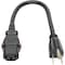 Eaton Tripp Lite Series Computer Power Cord, NEMA 5-15P to Locking C13 - 10A, 125V, 18 AWG, 1 ft. 0.31m P006-L01 - alternate 2
