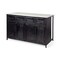 Homeroots Solid Iron Black Body White Marble Top Kitchen Island With 4 Drawer 380614 - alternate 1