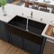Alfi Brand 36" Black Gloss Reversible Smooth / Fluted Sgl Bowl Fireclay Farm Sink AB3618HS-BG - alternate 1