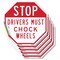 Signmission Stop Drivers Must Chock Wheels, 6 inch X 6 inch, Vinyl Decal, 5PK OC-D-5PACK-6-219 - alternate 1