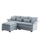 Homeroots 66" Blue Fabric Modular Sofa With Ottoman 568287 - alternate 8