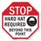 Signmission Stop Hard Hat Required Beyond This, 6 Inch X 6 Inch, Plastic Sign OC-P-6-121 - alternate 1