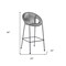 Homeroots 40" Light Gray Metal Low back Outdoor Counter Height Bar chair with Footrest 490222 - alternate 3