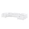 Homeroots White Leather Power Reclining U Shaped Eight Piece Corner Sectional With Console 643929 - alternate 1