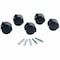 Master Caster Duet Soft-Wheel Casters, 0.44" x 0.88" Grip Ring Type B Stems, 2" Poly Wheels, Matte Black, PK5 23624 - alternate 1