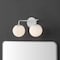Jonathan Y Louis Parisian Globe 15" 2-Light Metal/Frosted Glass Modern Contemporary LED Vanity Light, White JYL3535D - alternate 4