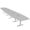 Skutchi Designs 22 Person Conference Table With Power Unit | 22' Boat Table | Harmony Series HAR-BOT-48X264-T-U779-ESIL - alternate 1