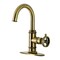 Kingston Brass One-Handle Single-Hole Bathroom Faucet with Deck Plate and Push Pop-Up Drain, Antique Brass KSD2213RNK - alternate 1