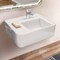 Whitehaus Collection 22 in Rectangular Wall Mount Basin with Single Faucet Drilling and Rear Center Drain Location B-RA55-1H - alternate 4