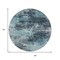 Homeroots 8' Teal Blue And Navy Blue Round Abstract Washable Indoor Outdoor Area Rug 630659 - alternate 3