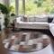 Homeroots 8' Brown And Ivory Round Southwestern Washable Indoor Outdoor Area Rug 587340 - alternate 4