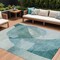 Homeroots 10' X 14' Teal Blue And Ivory Abstract Washable Indoor Outdoor Area Rug 630440 - alternate 1