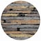 Homeroots 8' Black Gold And Brown Round Striped Washable Indoor Outdoor Area Rug 616642 - alternate 3