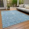 Homeroots 3' X 5' Sky Blue And Ivory Damask Washable Indoor Outdoor Area Rug 603359 - alternate 4