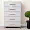 Homeroots 30" White Solid Wood Five Drawer Chest 524127 - alternate 1