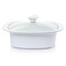 Gibson Elite Gracious Dining 1.9 Quart Stoneware Casserole in White with Glass Lid 130953.02 - alternate 4