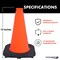 Traffic Kontrol 12in Traffic Safety Cone - 1.7 Lbs - Orange - No Reflective Collar - 1575PC Bulk Pallet, 1575PK TKTC-12-1.7-OR-NC-1575 - alternate 2