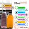 Ecoquality 32oz Empty Clear Plastic Bottles with Tamper Evident Cap For Juices, Milk, Smoothies, 20PK EQ32CLJU-20 - alternate 4