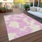 Homeroots 10' X 14' Pink And Ivory Abstract Washable Indoor Outdoor Area Rug 614562 - alternate 2