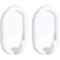 Idesign Hook 3/4in L White Plastic Small stick on! 0.2 lb. cap. White Pair 14201 - alternate 2