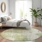 Homeroots 8' Sage And Ivory Round Abstract Washable Indoor Outdoor Area Rug 616192 - alternate 4